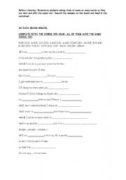 English worksheet: Song 