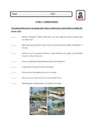 English Worksheet: How a Tsunami works