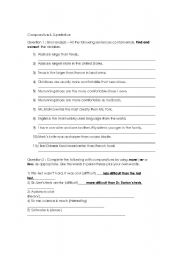 English Worksheet: Comparative and Superlative