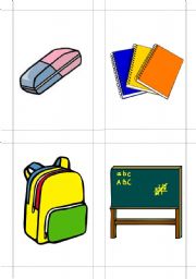 English Worksheet: School Objects Flashcards #3