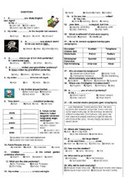 English Worksheet: test on 7th year past simple 