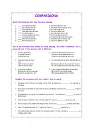 English Worksheet: COMPARISONS