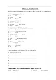 English Worksheet: Verb to be