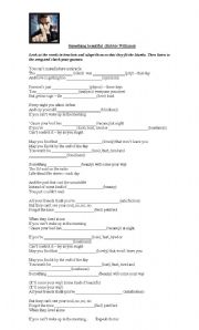 English Worksheet: Something beautiful by Robbie William