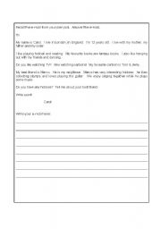 English worksheet: Pen Pal