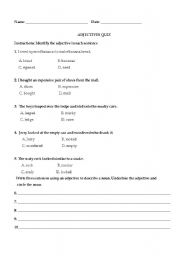 English Worksheet: Adjective Quiz