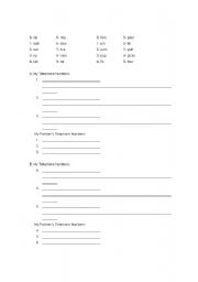 English Worksheet: Minimal Pairs with 