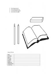 English Worksheet: School objects