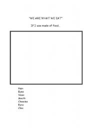 English worksheet: if I was made of food