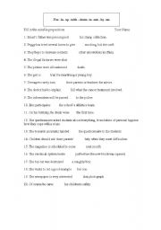 English worksheet: PREPOSITIONS 3