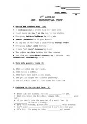 English worksheet: test 