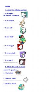 English Worksheet: feelings 