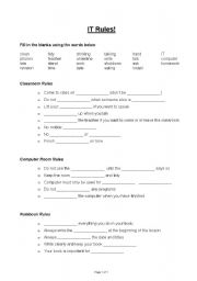 English Worksheet: Classroom Rules Quiz