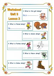 English Worksheet: actions