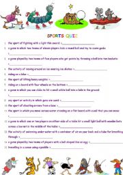 English Worksheet: sports quiz