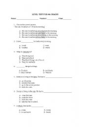 English Worksheet: placement test