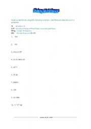English Worksheet: Using Numbers