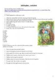 Selfish giant - reading + listening + worksheet