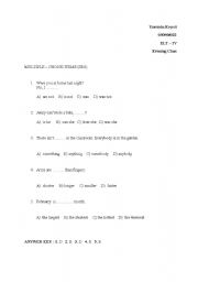 English Worksheet: a unique test items for 