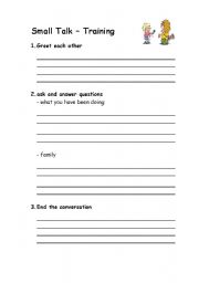 English worksheet: Small Talk Training