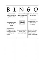 English Worksheet: Bingo