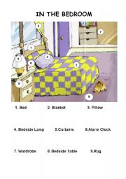 English Worksheet: IN THE BEDROM - FLASHCARD 