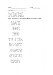 English Worksheet: Color