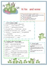 English Worksheet: Aan and some