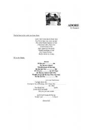 English worksheet: Song Adore by Paramore