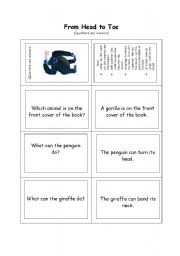 English Worksheet: From Head to Toe - questions and answers