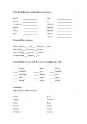 English worksheet: Clothes and activities
