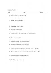 English worksheet: Outbreak Film Worksheet