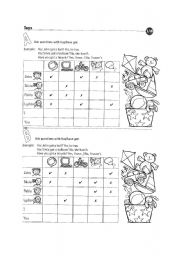 English Worksheet: the auxilary have 