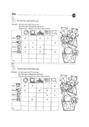 English Worksheet: the auxilary have 