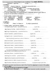 English Worksheet: mots drivs