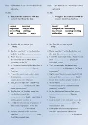 English Worksheet: vocabulary connected with TV programms - flash test