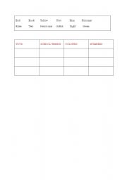 English worksheet: Short Vocabulary Review