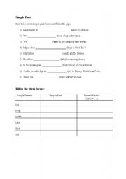 English worksheet: Simple Past