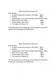 English worksheet: Biomes