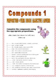 English Worksheet: Compounds 1 - 2 pages