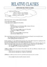 English Worksheet: relative sentences