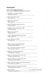 English worksheet: reported question