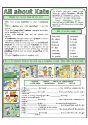 English Worksheet: ALL ABOUT KATE