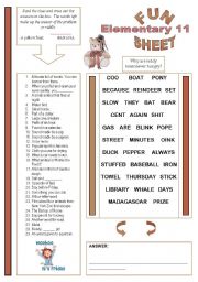 Fun Sheet Elementary 11