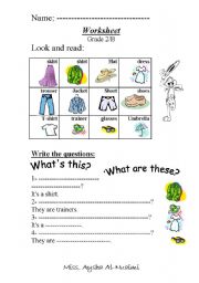 English Worksheet: clothes