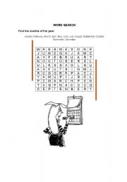 English worksheet: Months of the year word puzzle