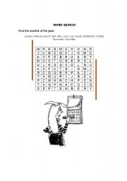 English Worksheet: Months of the year word puzzle