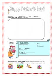 Nice worksheet on Fathers Day