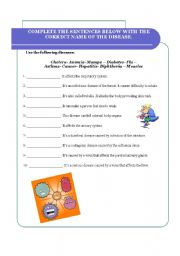 English Worksheet: Diseases 