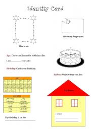 English Worksheet: Identity Card